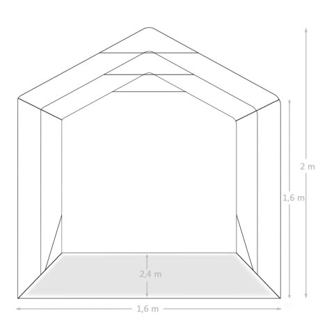 Namiot garażowy z PVC, 1,6 x 2,4 m, zielony