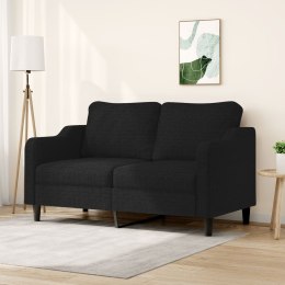 Sofa 2-osobowa, czarna, 140 cm, tapicerowana tkaniną