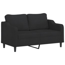 Sofa 2-osobowa, czarna, 140 cm, tapicerowana tkaniną