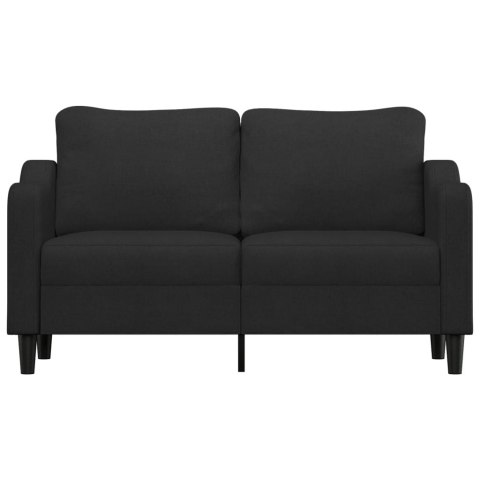 Sofa 2-osobowa, czarna, 140 cm, tapicerowana tkaniną