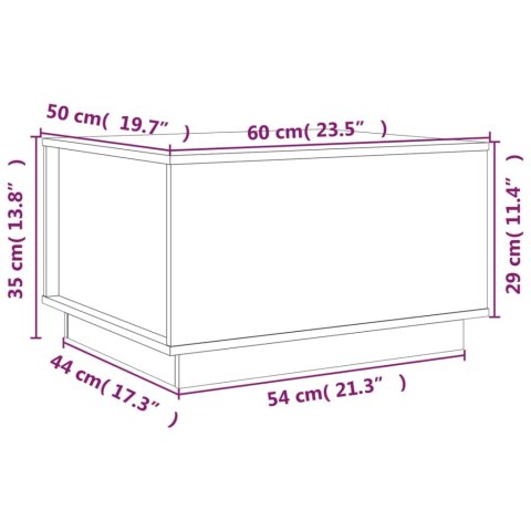 Stolik kawowy, 60x50x35 cm, lite drewno sosnowe