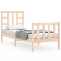 Rama łóżka z wezgłowiem, lite drewno