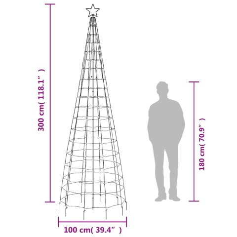 Choinka z lampek, z kołkami, 570 zimnych białych LED, 300 cm