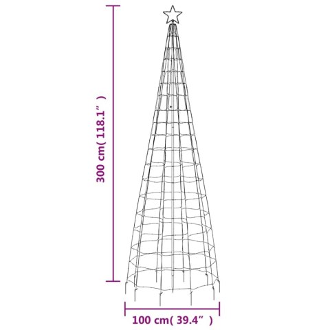 Choinka z lampek, z kołkami, 570 zimnych białych LED, 300 cm