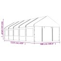 Namiot ogrodowy z dachem, biały, 11,15x4,08x3,22 m, polietylen