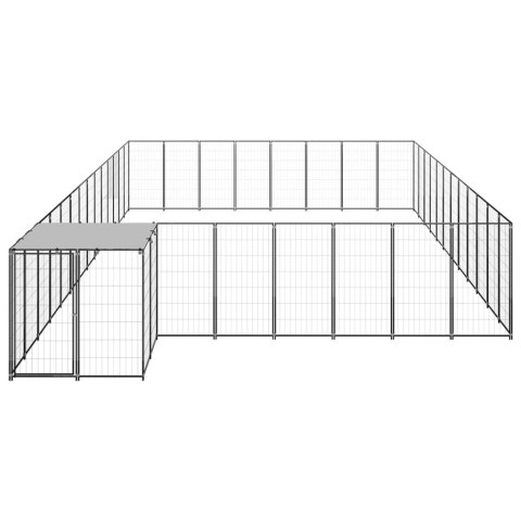 Kojec dla psa, czarny, 30,25 m², stalowy