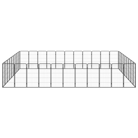 Kojec dla psa, 40 paneli, czarny, 50x100 cm, stal