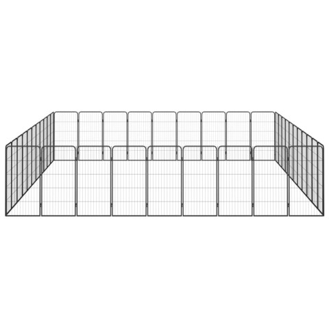 Kojec dla psa, 40 paneli, czarny, 50x100 cm, stal