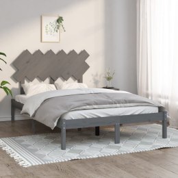 Rama łóżka, szara, 120x200 cm, lite drewno