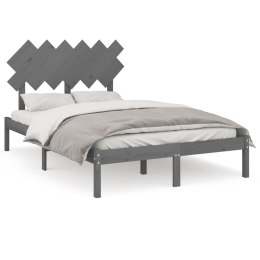 Rama łóżka, szara, 120x200 cm, lite drewno