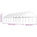 Namiot ogrodowy z dachem, biały, 17,84x5,88x3,75 m, polietylen