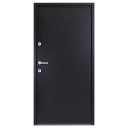 Drzwi wejściowe, antracytowe, 90x200 cm, aluminium