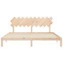 Rama łóżka z wezgłowiem, 200x200 cm, lite drewno