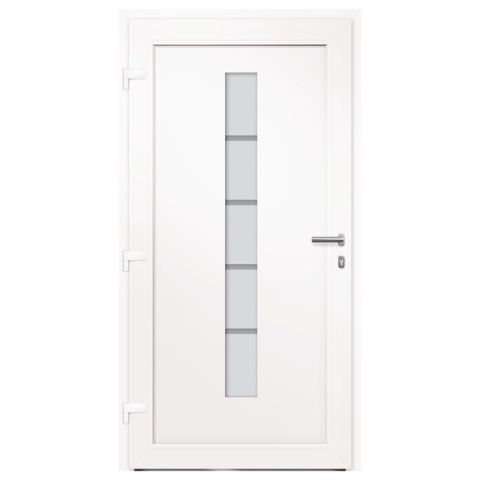 Drzwi zewnętrzne, aluminium i PVC, antracytowe, 100x200 cm