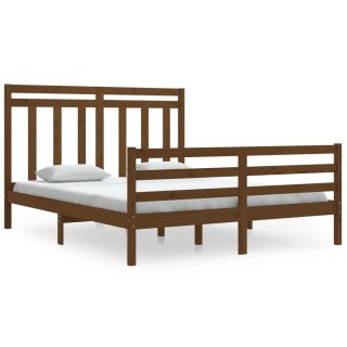 Rama łóżka, miodowy brąz, lite drewno, 160 x 200 cm