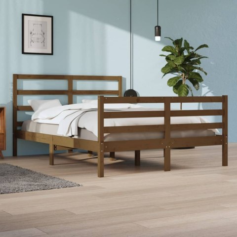Rama łóżka, miodowy brąz, lite drewno sosnowe, 160 x 200 cm
