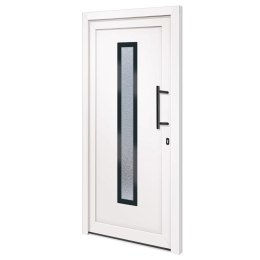 Drzwi wejściowe, białe, 98x208 cm, PVC