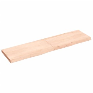 Półka, 120x30x(2-4) cm, surowe lite drewno dębowe