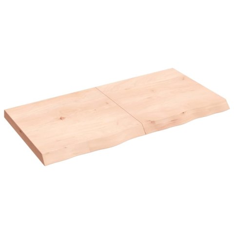 Półka, 120x60x(2-6) cm, surowe lite drewno dębowe