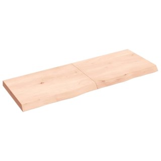 Półka, 140x50x(2-6) cm, surowe lite drewno dębowe