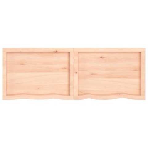 Półka, 140x50x(2-6) cm, surowe lite drewno dębowe