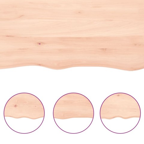 Półka, 80x40x(2-6) cm, surowe lite drewno dębowe