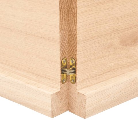 Półka, 200x50x(2-4) cm, surowe lite drewno dębowe