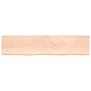 Półka, 220x50x(2-6) cm, surowe lite drewno dębowe