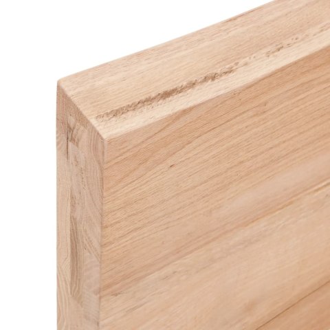 Półka, brązowa, 100x50x(2-6) cm, lakierowane lite drewno dębowe