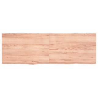 Półka, brązowa, 120x40x(2-6) cm, lakierowane lite drewno dębowe