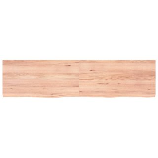 Półka, brązowa, 160x40x(2-4) cm, lakierowane lite drewno dębowe