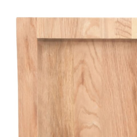 Półka, brązowa, 220x30x(2-6) cm, lakierowane lite drewno dębowe