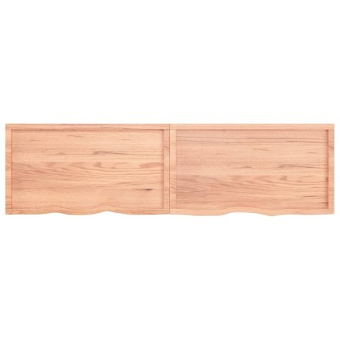 Półka, brązowa, 220x60x(2-4) cm, lakierowane lite drewno dębowe