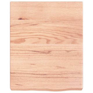 Półka, brązowa, 40x50x(2-6) cm, lakierowane lite drewno dębowe