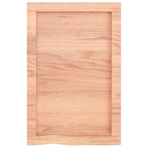 Półka, brązowa, 40x60x(2-4) cm, lakierowane lite drewno dębowe