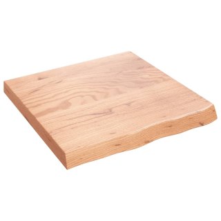 Półka, brązowa, 60x60x(2-6) cm, lakierowane lite drewno dębowe