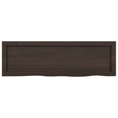 Półka, ciemnobrązowa, 100x30x(2-6) cm, wykończone drewno dębowe