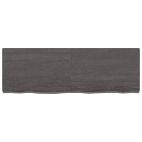 Półka, ciemnobrązowa, 120x40x(2-4) cm, wykończone drewno dębowe