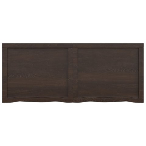 Półka, ciemnobrązowa, 120x50x(2-4) cm, wykończone drewno dębowe