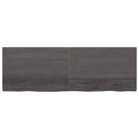 Półka, ciemnobrązowa, 180x60x(2-4) cm, wykończone drewno dębowe