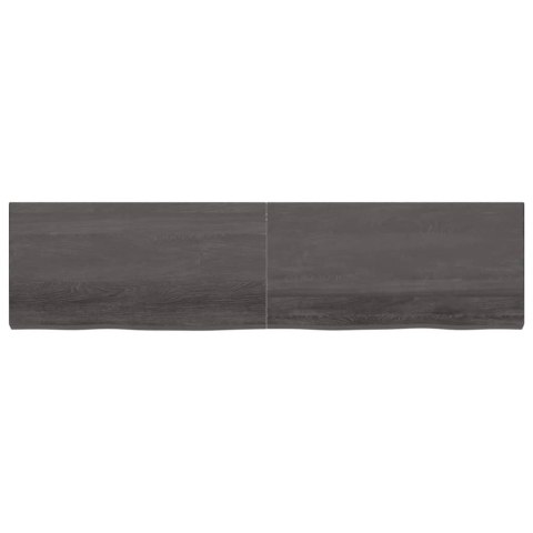 Półka, ciemnobrązowa, 200x50x(2-6) cm, wykończone drewno dębowe