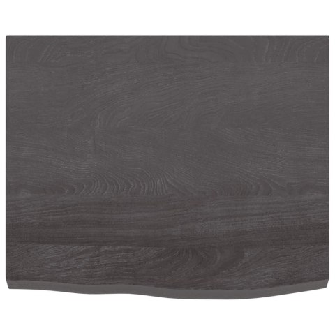 Półka, ciemnobrązowa, 60x50x(2-4) cm, wykończone drewno dębowe