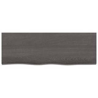 Półka, ciemnobrązowa, 80x30x(2-6) cm, wykończone drewno dębowe