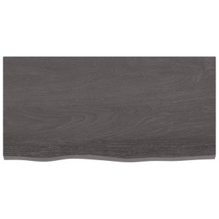 Półka, ciemnobrązowa, 80x40x(2-4) cm, wykończone drewno dębowe