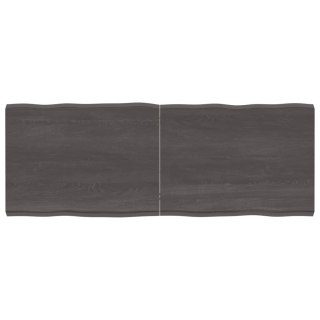 Blat ciemnobrązowy 160x60x(2-6) cm drewno z naturalną krawędzią