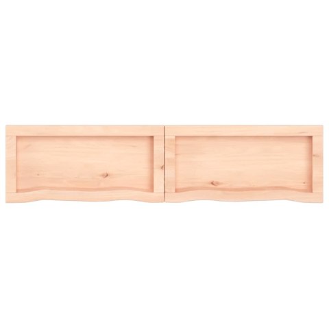 Półka, 120x30x(2-6) cm, surowe lite drewno dębowe