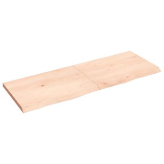 Półka, 140x50x(2-4) cm, surowe lite drewno dębowe