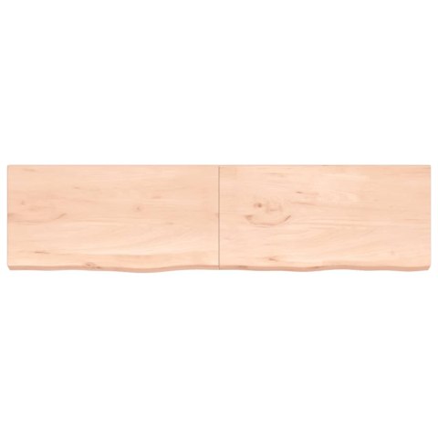 Półka, 200x50x(2-6) cm, surowe lite drewno dębowe