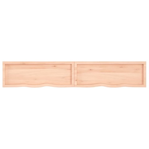 Półka, 220x40x(2-4) cm, surowe lite drewno dębowe