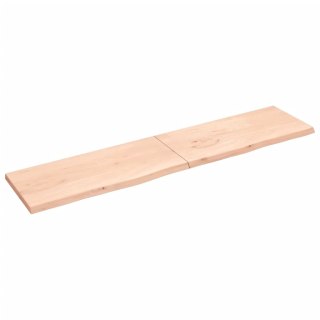Półka, 220x50x(2-4) cm, surowe lite drewno dębowe